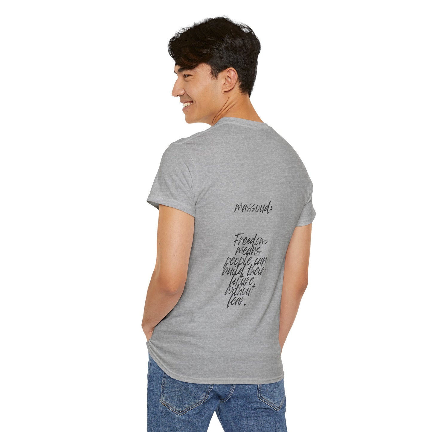 Massoud Inspirational Tee | Unisex Heavy Cotton T-Shirt, Motivational Shirt, Gift for Activists, Freedom Quote Tee, Casual Streetwear