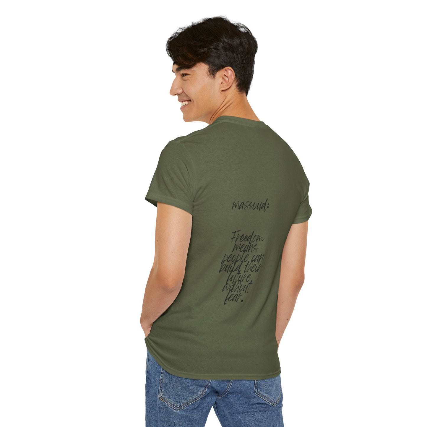 Massoud Inspirational Tee | Unisex Heavy Cotton T-Shirt, Motivational Shirt, Gift for Activists, Freedom Quote Tee, Casual Streetwear